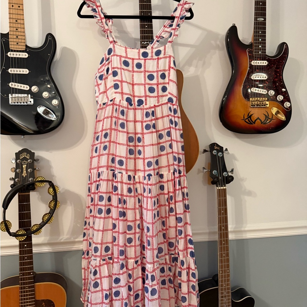 Oliphant Red and Blue Patterned Dress